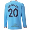 Officiële Voetbalshirt Manchester City Bernardo 20 Thuis 2022-23 Lange Mouw - Heren